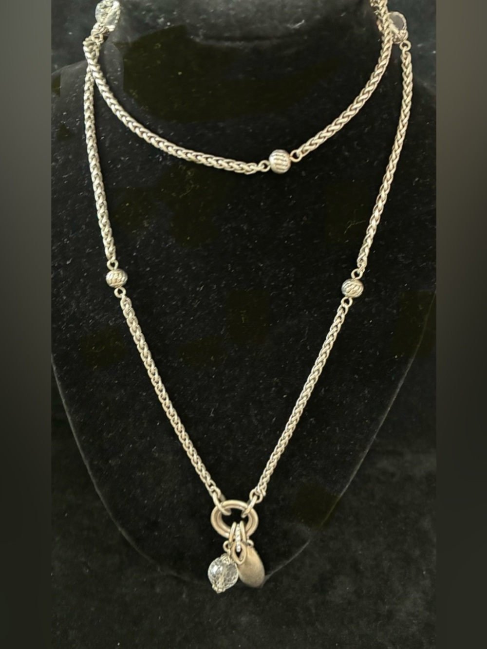 Brighton EUC Charm And Crystal
Pendant Necklace Silver Tone